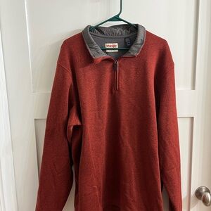 Wrangler Men's Rust Zip-Up Sweater